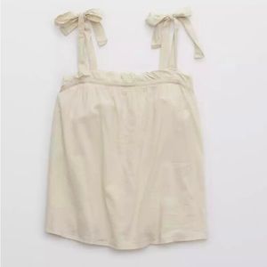 Aerie woven tie shoulder tank top